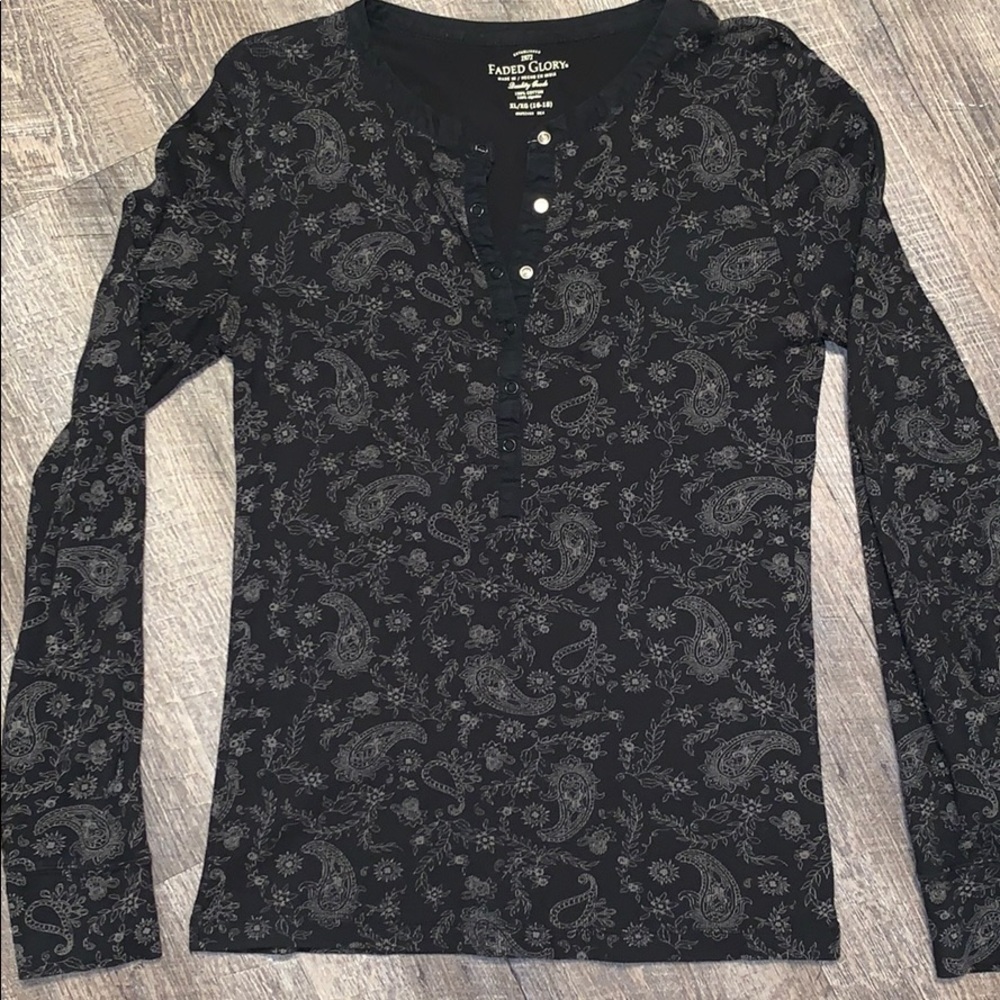 Black henley shirt